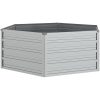 Odlingslåda upphöjd galvaniserat stål 129x45 cm silver vidaXL 129 x 129 x 45 cm – miniatyr 2
