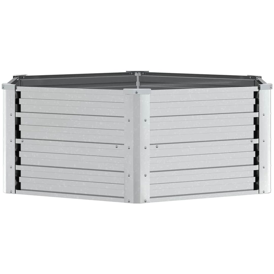 Odlingslåda upphöjd galvaniserat stål 129x45 cm silver vidaXL 129 x 129 x 45 cm – bild 5