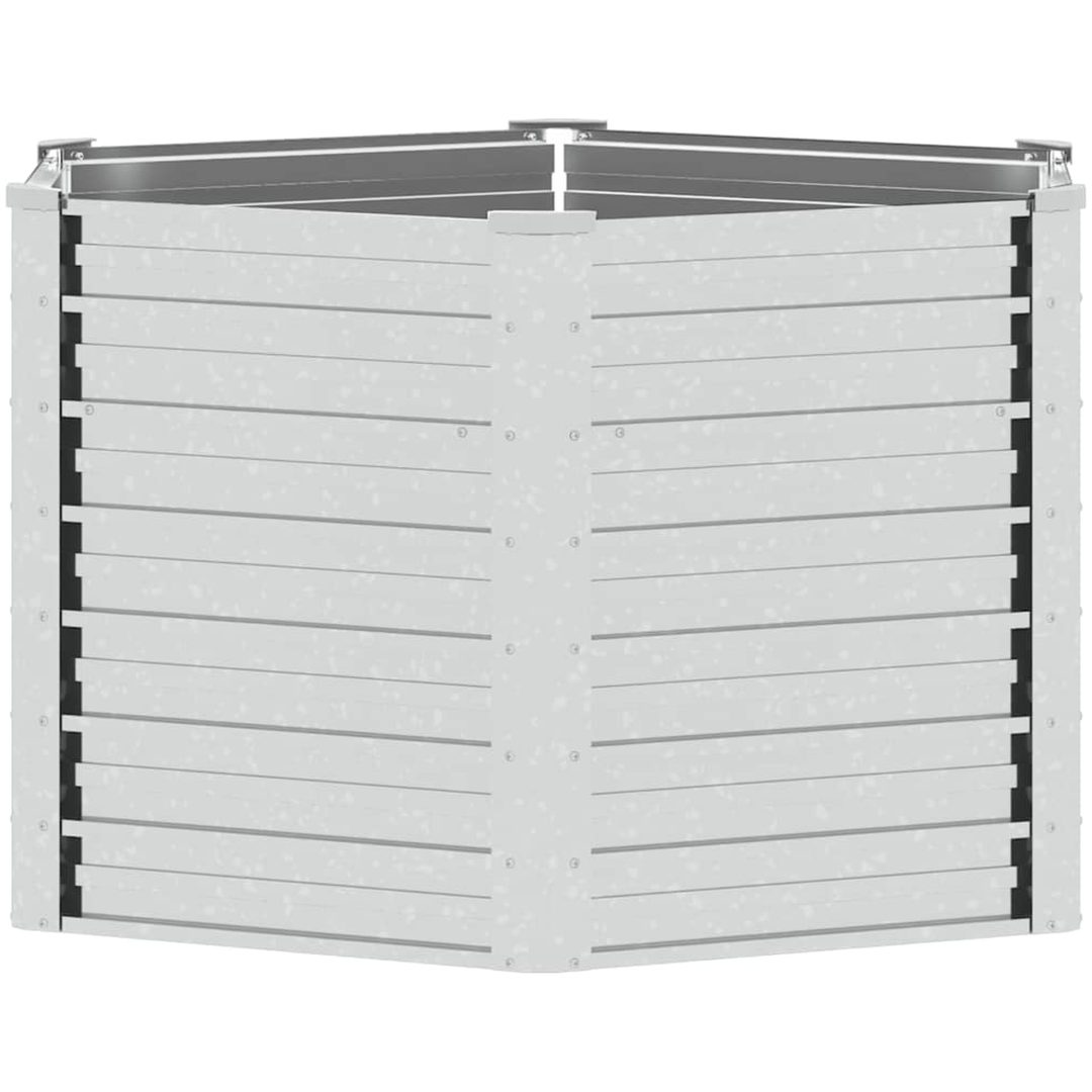 Odlingslåda upphöjd galvaniserat stål 129x77 cm silver vidaXL 129 x 129 x 77 cm – bild 2