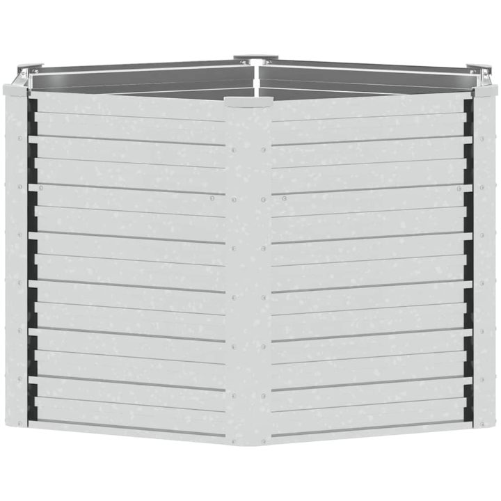 Odlingslåda upphöjd galvaniserat stål 129x77 cm silver vidaXL 129 x 129 x 77 cm – bild 2