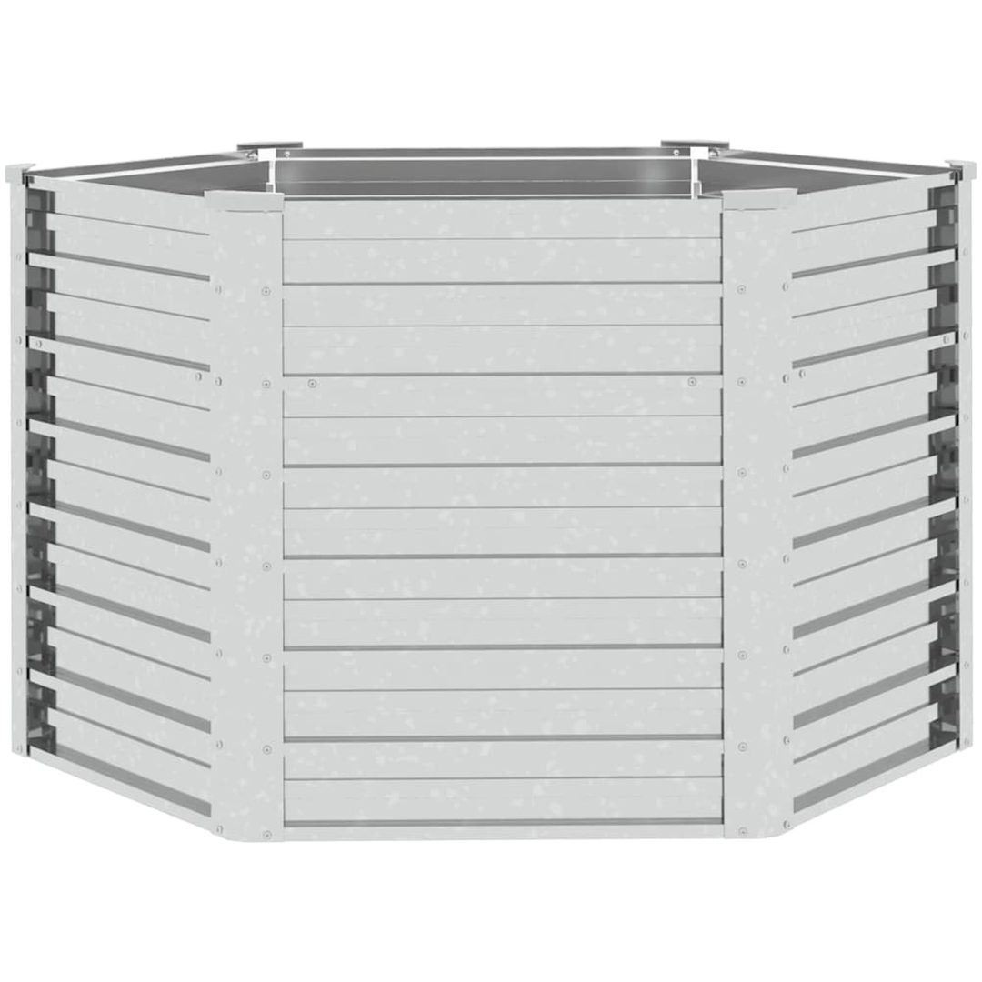 Odlingslåda upphöjd galvaniserat stål 129x77 cm silver vidaXL 129 x 129 x 77 cm – bild 3
