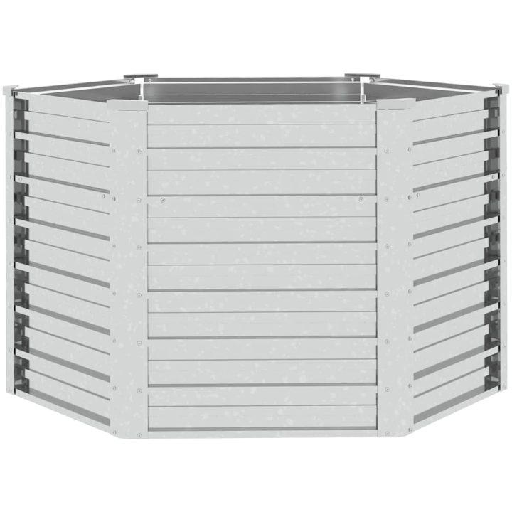 Odlingslåda upphöjd galvaniserat stål 129x77 cm silver vidaXL 129 x 129 x 77 cm – bild 3