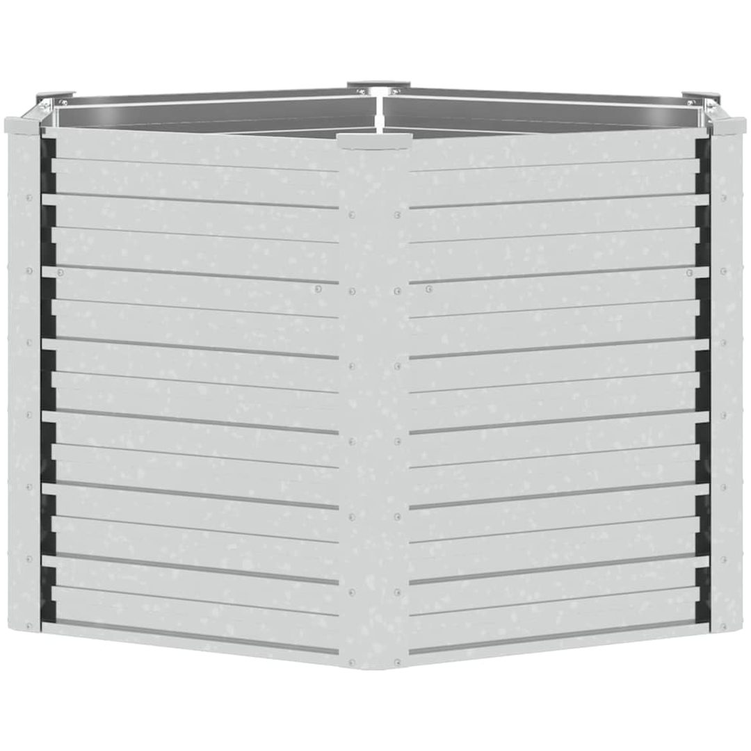 Odlingslåda upphöjd galvaniserat stål 129x77 cm silver vidaXL 129 x 129 x 77 cm – bild 5