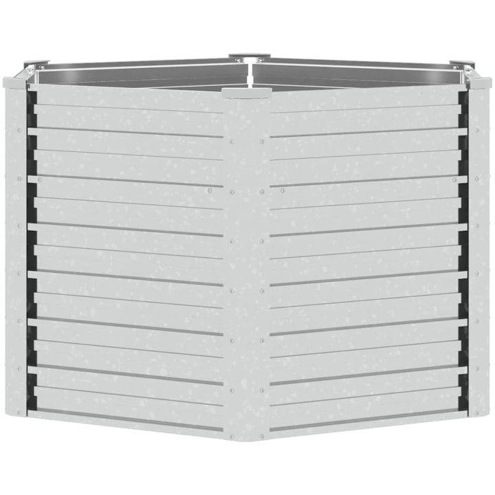 Odlingslåda upphöjd galvaniserat stål 129x77 cm silver vidaXL 129 x 129 x 77 cm – bild 5