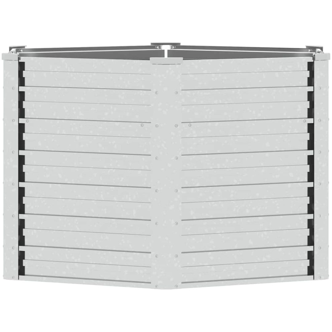 Odlingslåda upphöjd galvaniserat stål 129x77 cm silver vidaXL 129 x 129 x 77 cm – bild 6