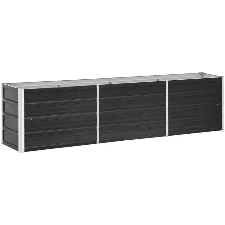 Odlingslåda upphöjd galvaniserat stål antracit vidaXL 240 x 40 x 45 cm – bild 2