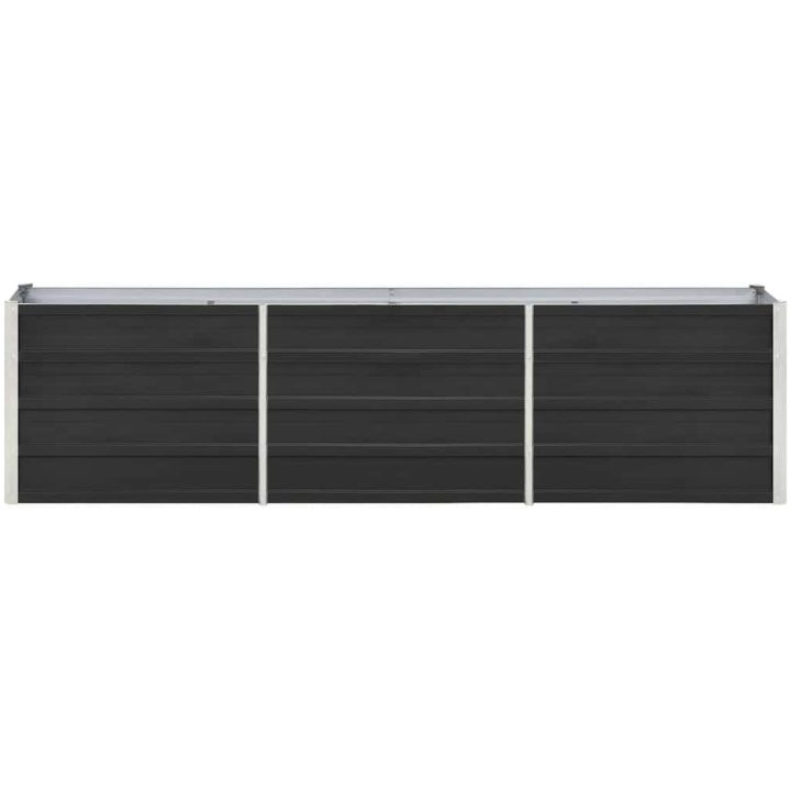 Odlingslåda upphöjd galvaniserat stål antracit vidaXL 240 x 40 x 45 cm – bild 4