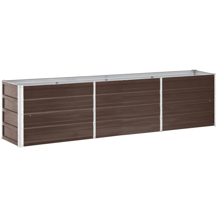 Odlingslåda upphöjd galvaniserat stål brun vidaXL 240 x 40 x 45 cm – bild 2