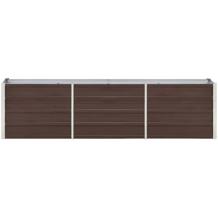 Odlingslåda upphöjd galvaniserat stål brun vidaXL 240 x 40 x 45 cm – bild 4