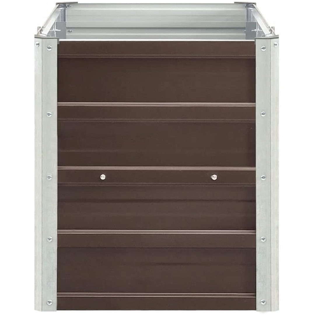 Odlingslåda upphöjd galvaniserat stål brun vidaXL 240 x 40 x 45 cm – bild 5