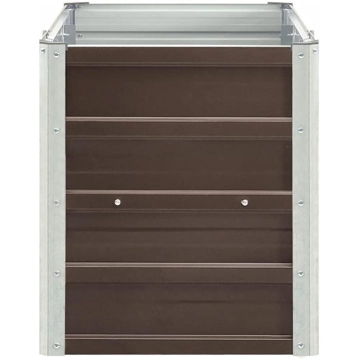 Odlingslåda upphöjd galvaniserat stål brun vidaXL 240 x 40 x 45 cm – bild 5
