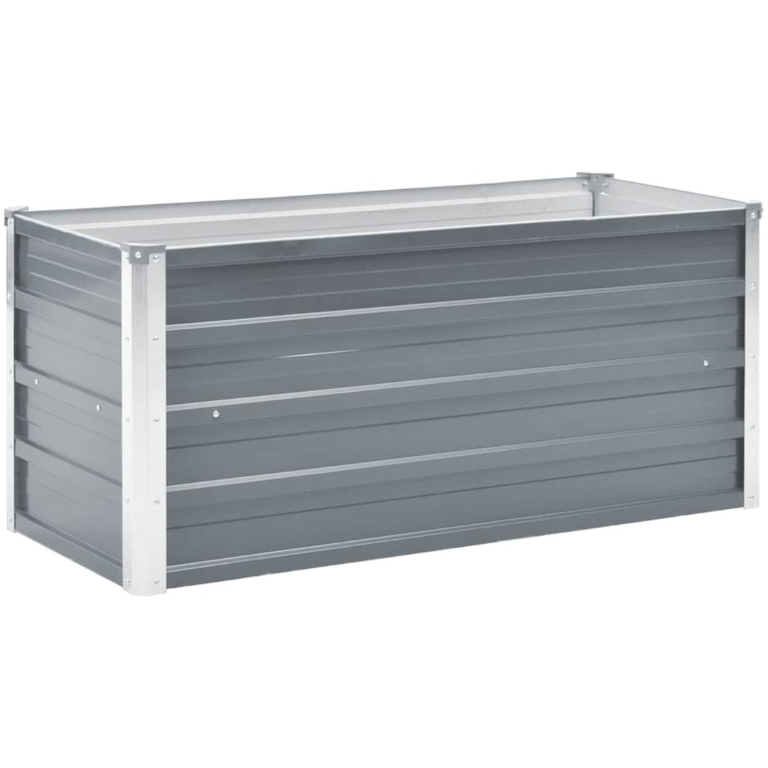 Odlingslåda upphöjd galvaniserat stål grå vidaXL 100 x 40 x 45 cm – bild 2