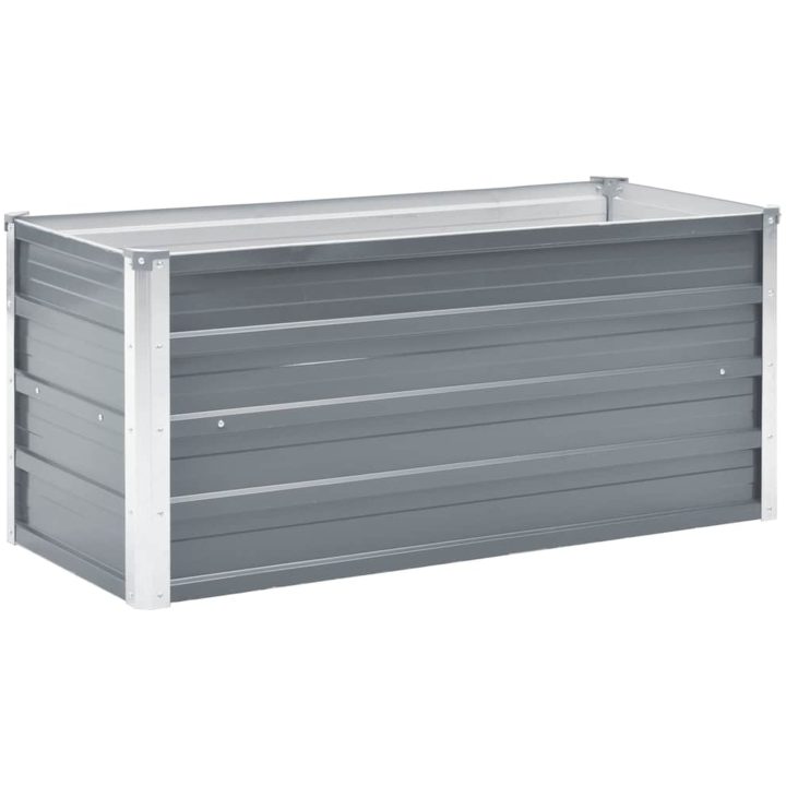 Odlingslåda upphöjd galvaniserat stål grå vidaXL 100 x 40 x 45 cm – bild 2