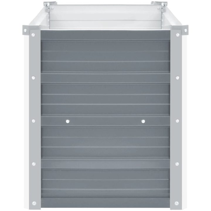 Odlingslåda upphöjd galvaniserat stål grå vidaXL 100 x 40 x 45 cm – bild 4