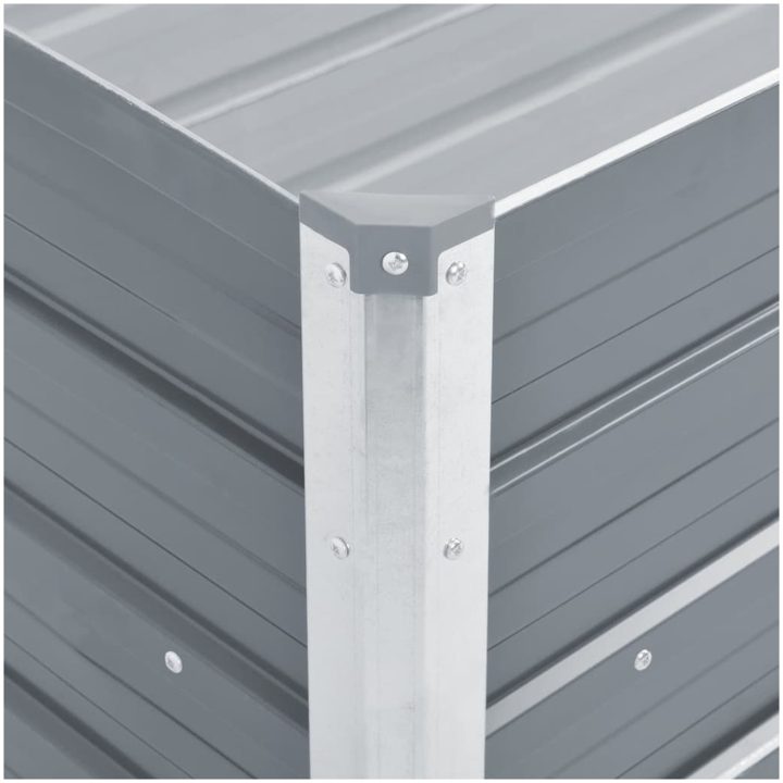 Odlingslåda upphöjd galvaniserat stål grå vidaXL 100 x 40 x 45 cm – bild 5