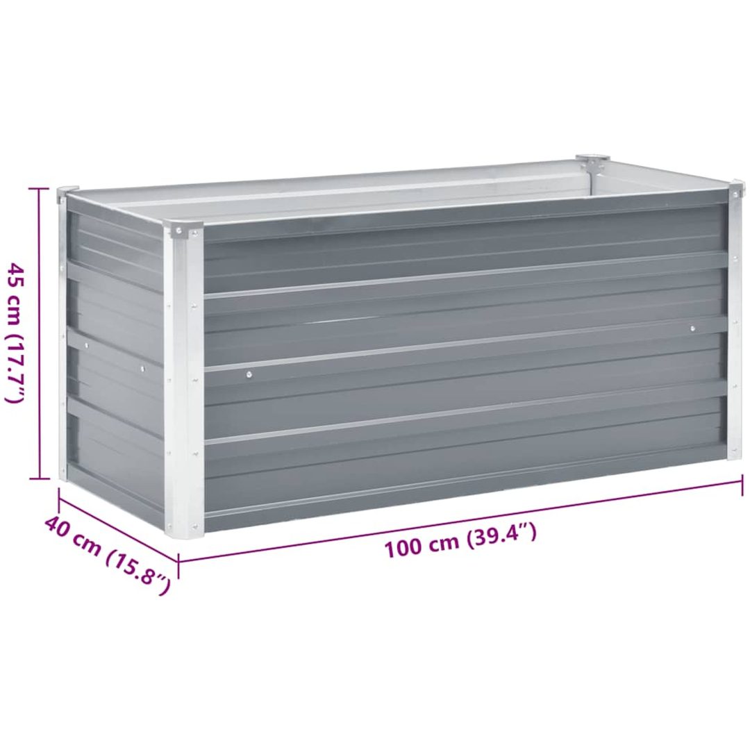 Odlingslåda upphöjd galvaniserat stål grå vidaXL 100 x 40 x 45 cm – bild 7