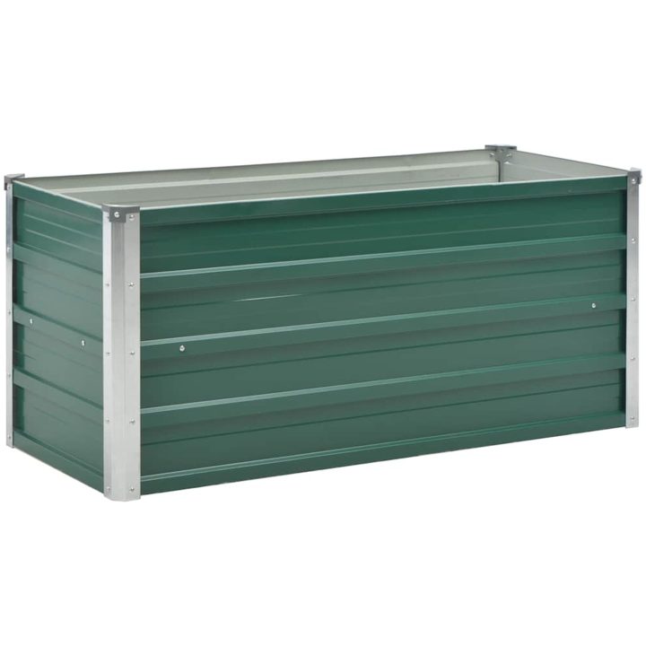 Odlingslåda upphöjd galvaniserat stål grön vidaXL 100 x 40 x 45 cm – bild 2