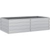 Odlingslåda upphöjd galvaniserat stål silver vidaXL 160 x 80 x 45 cm – miniatyr 2