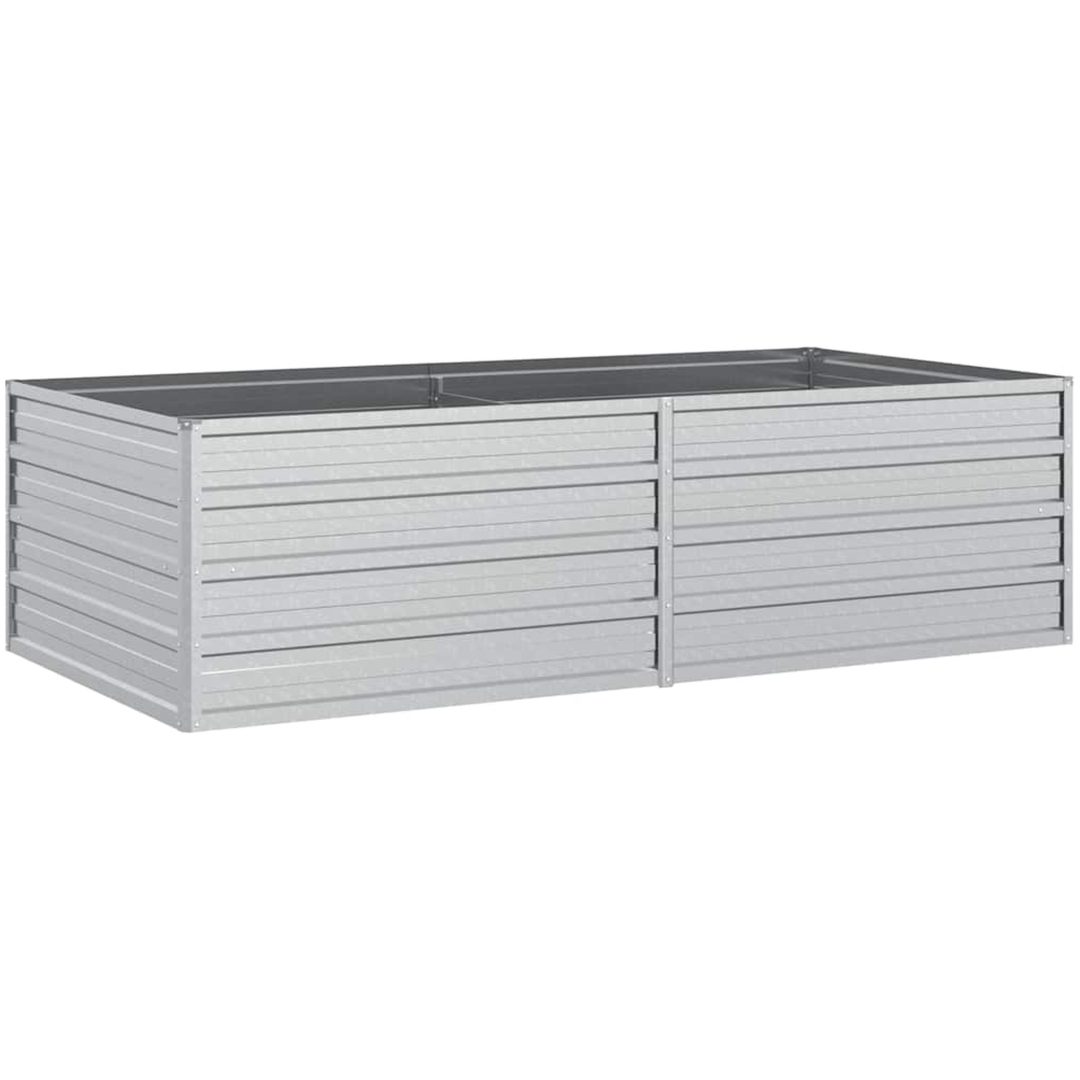 Odlingslåda upphöjd galvaniserat stål silver vidaXL 160 x 80 x 45 cm – bild 2