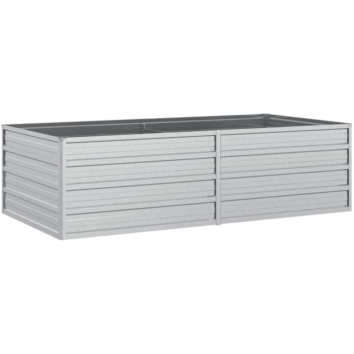 Odlingslåda upphöjd galvaniserat stål silver vidaXL 160 x 80 x 45 cm – bild 2