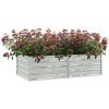 Odlingslåda upphöjd galvaniserat stål silver vidaXL 160 x 80 x 45 cm – miniatyr 3