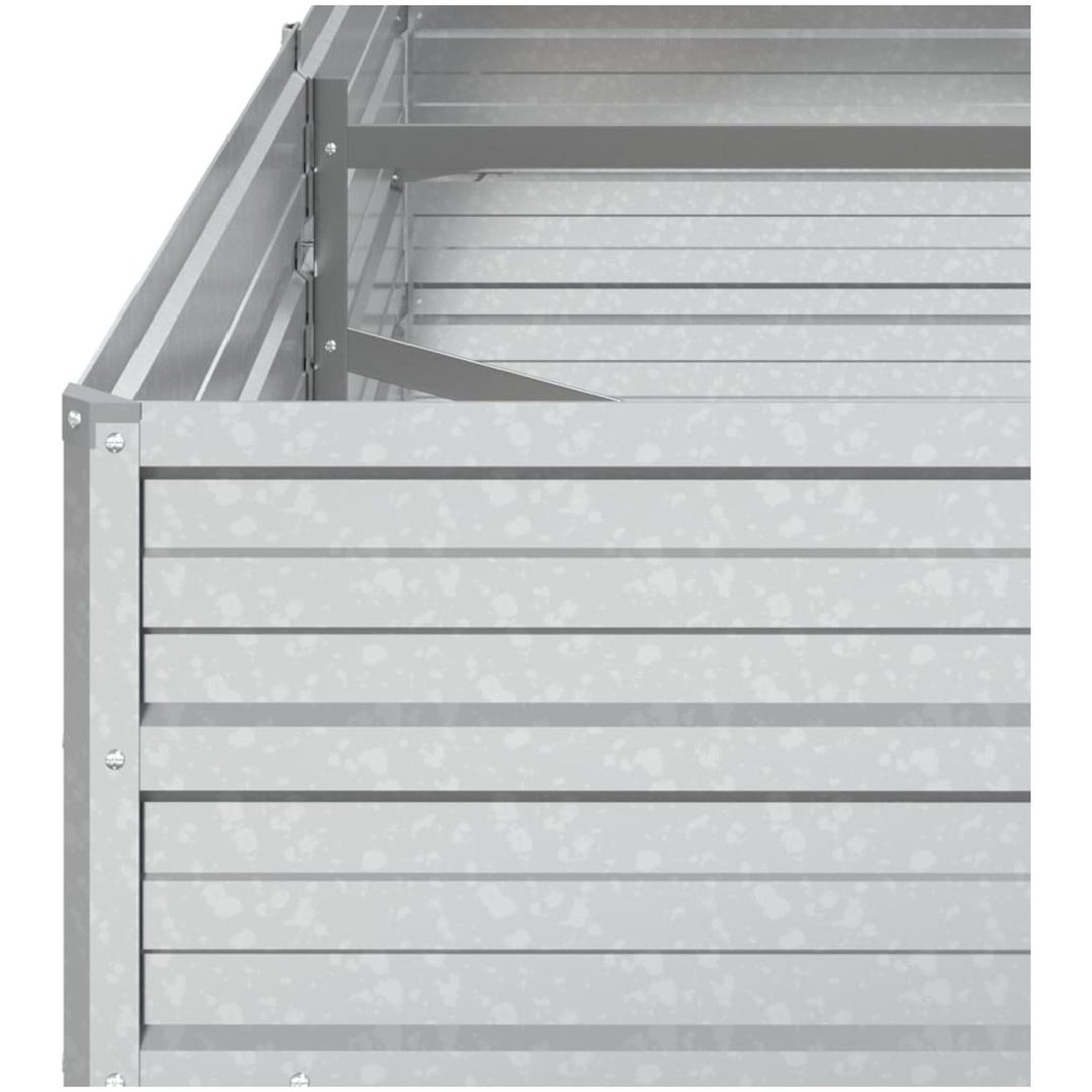 Odlingslåda upphöjd galvaniserat stål silver vidaXL 160 x 80 x 45 cm – bild 6