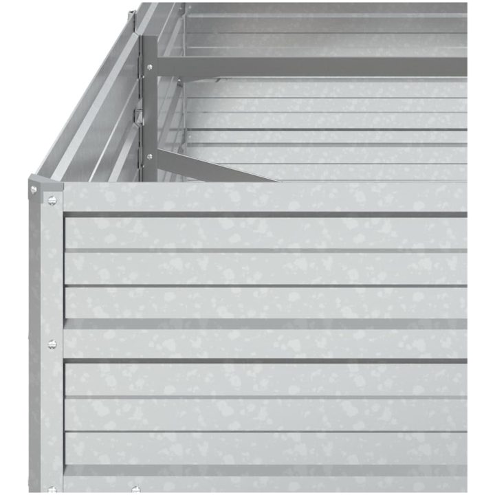 Odlingslåda upphöjd galvaniserat stål silver vidaXL 160 x 80 x 45 cm – bild 6