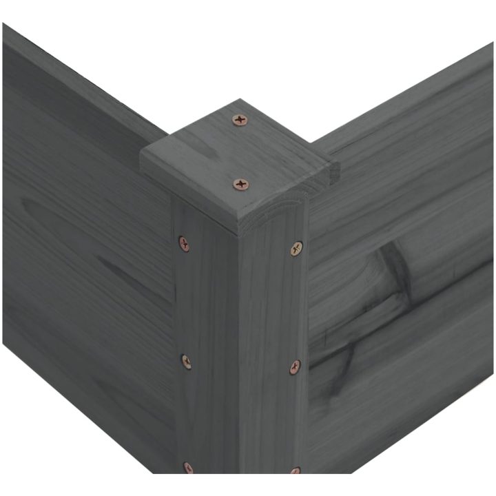 Odlingslåda upphöjd grå 120x120x56 cm massivt granträ vidaXL – bild 6