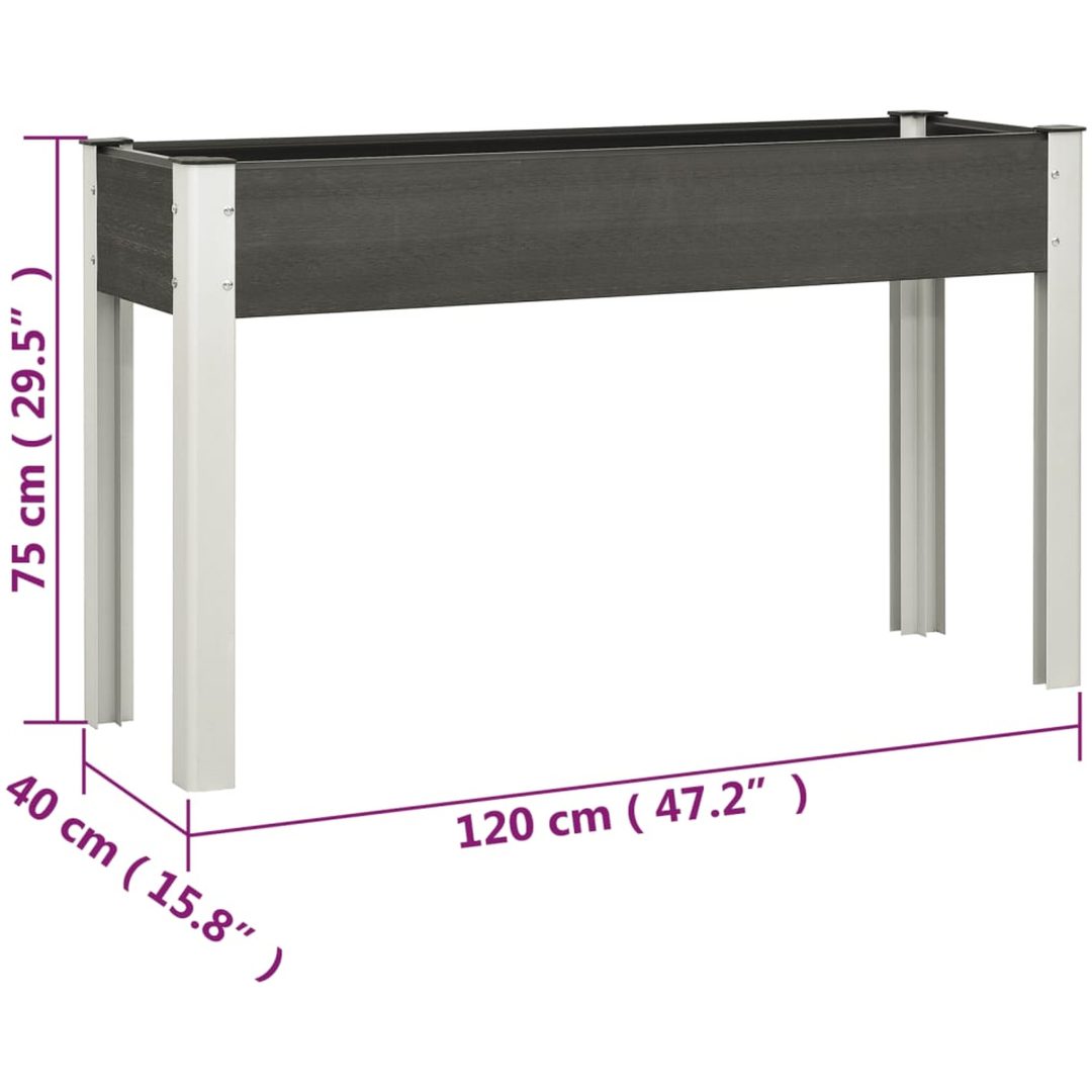 Odlingslåda upphöjd grå WPC vidaXL 120 x 40 x 75 cm – bild 6