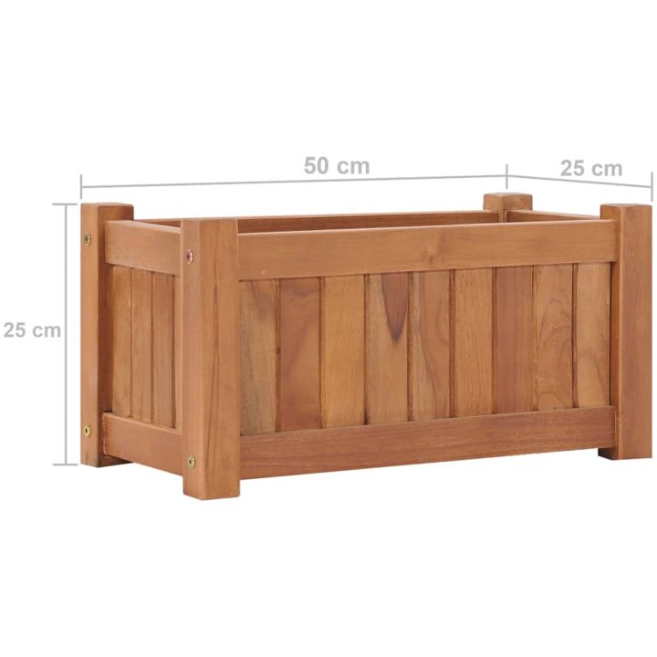 Odlingslåda upphöjd massivt teakträ vidaXL 50 x 25 x 25 cm – bild 7