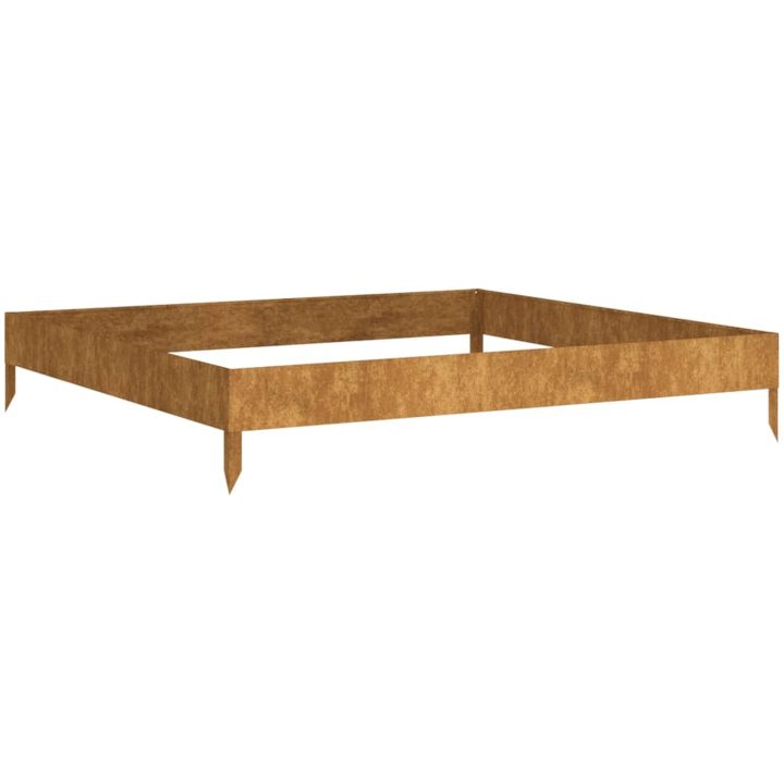 Odlingslåda upphöjd rosttrögt stål vidaXL 100 x 100 x 18.5 cm – bild 2