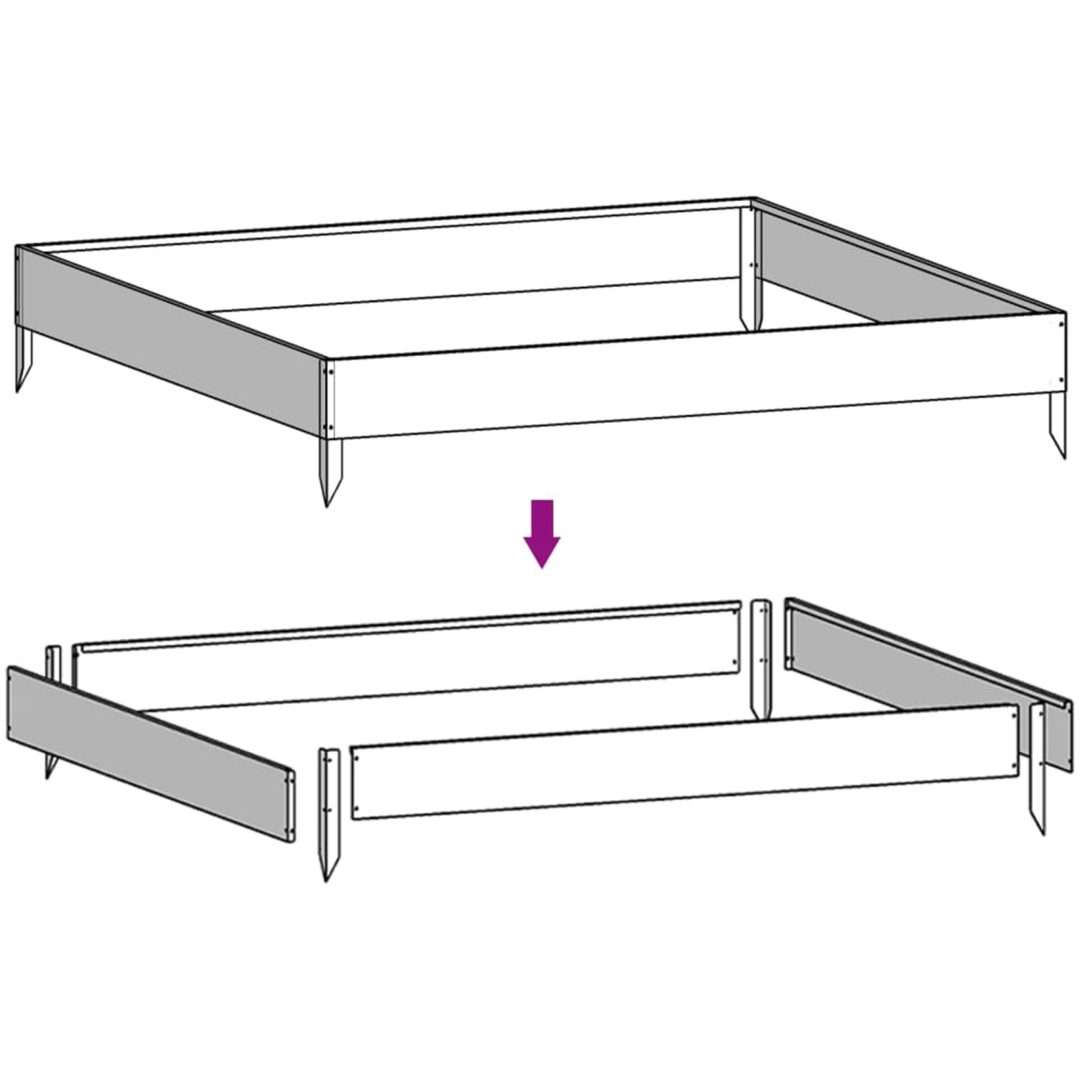 Odlingslåda upphöjd rosttrögt stål vidaXL 100 x 100 x 18.5 cm – bild 6