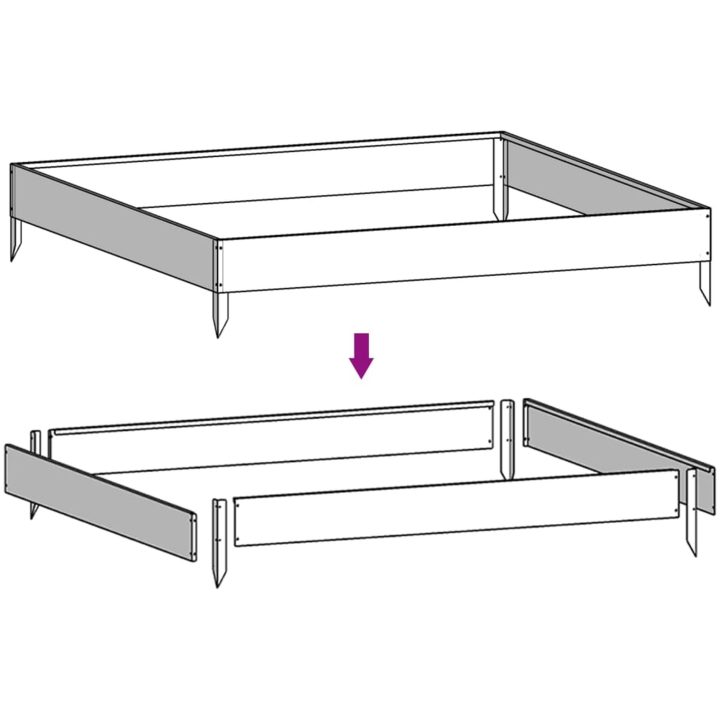 Odlingslåda upphöjd rosttrögt stål vidaXL 100 x 100 x 18.5 cm – bild 6