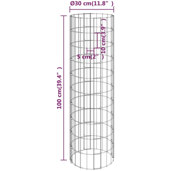 Odlingslåda upphöjd rund 4 st 30x50/100/150/200 cm vidaXL ⌀30 x 50/100/150/200 cm (4 st) – bild 6