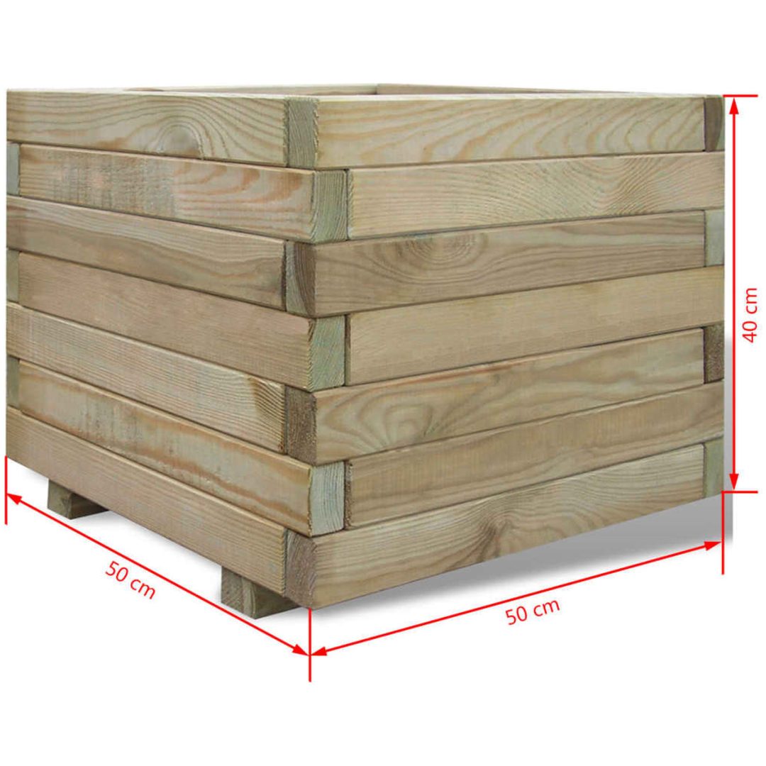 Odlingslåda upphöjd trä fyrkantig vidaXL 50 x 50 x 40 cm – bild 4