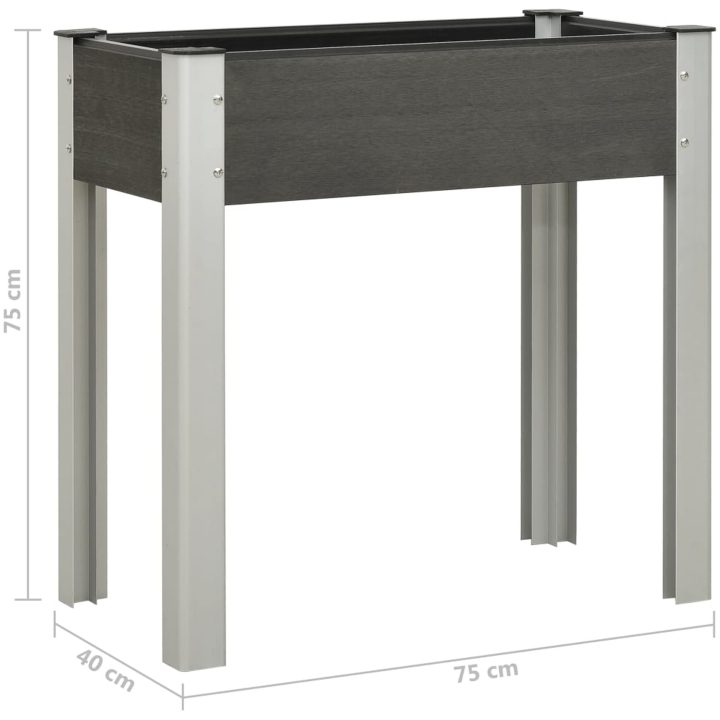 Odlingslåda upphöjd WPC grå vidaXL 75 x 40 x 75 cm – bild 6