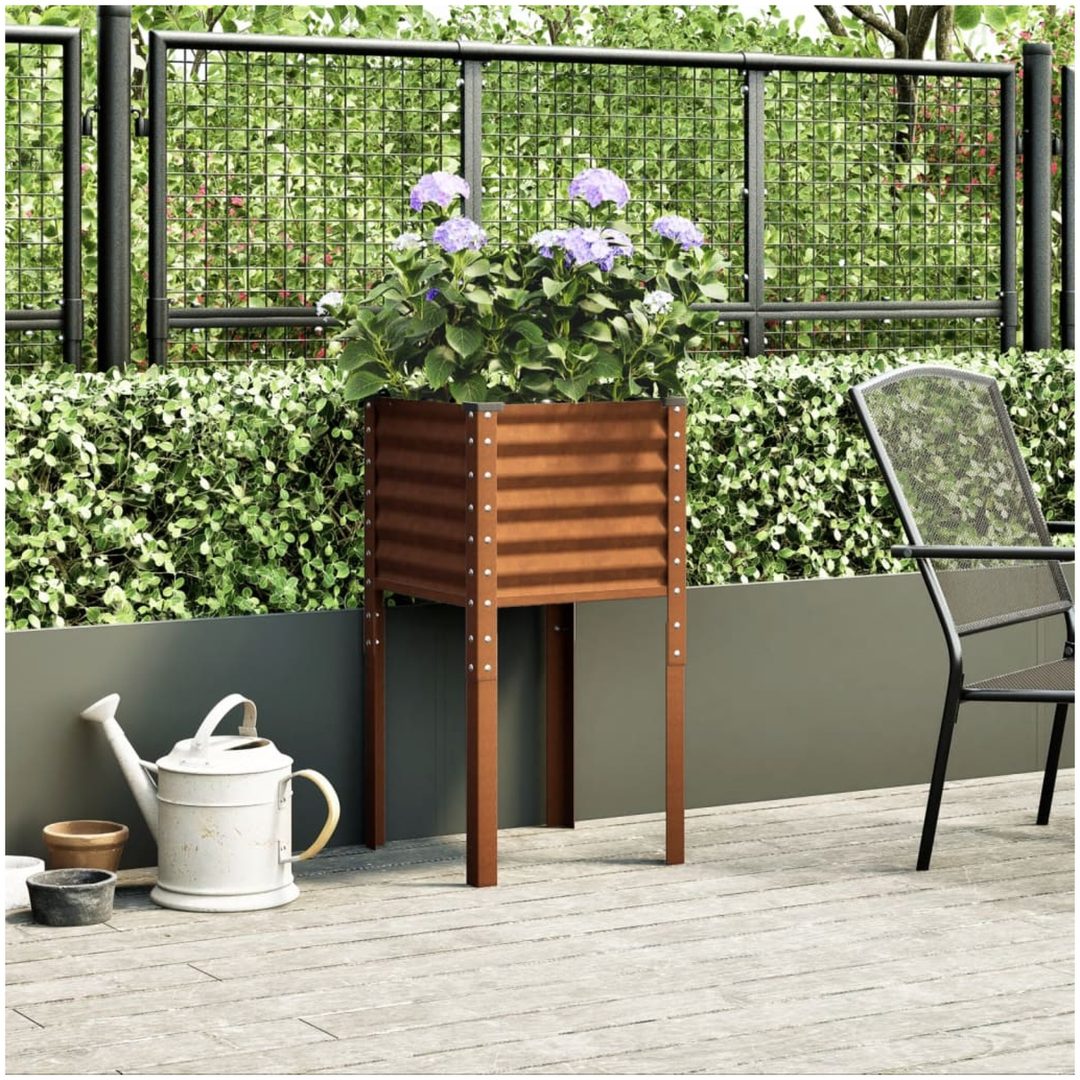Odlingslåda väderbeständigt stål vidaXL 45 x 45 x 88 cm – bild 3
