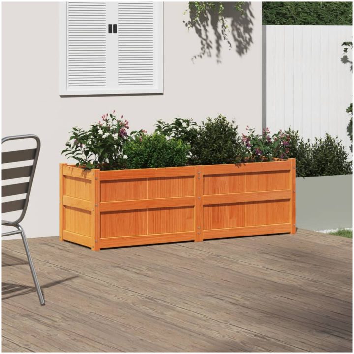 Odlingslåda vaxbrun 150x50x50 cm massiv furu vidaXL – bild 3