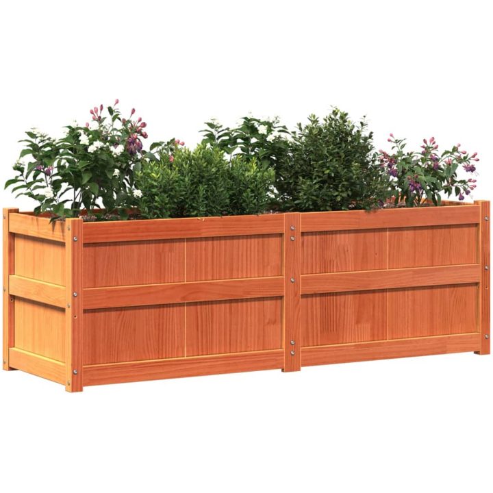 Odlingslåda vaxbrun 150x50x50 cm massiv furu vidaXL – bild 4