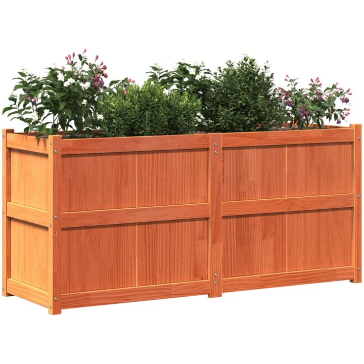 Odlingslåda vaxbrun 150x50x70 cm massiv furu vidaXL – bild 4