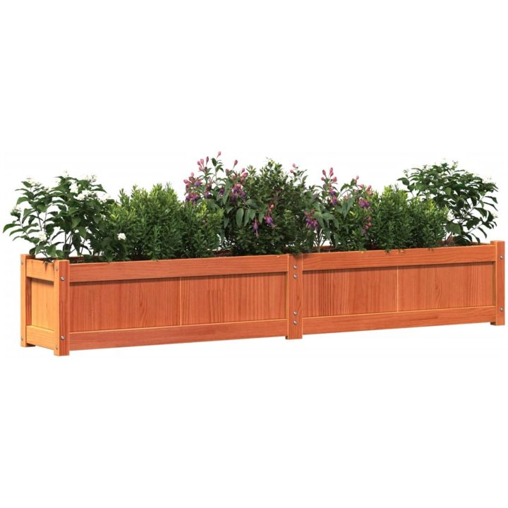 Odlingslåda vaxbrun 180x31x31 cm massiv furu vidaXL – bild 4