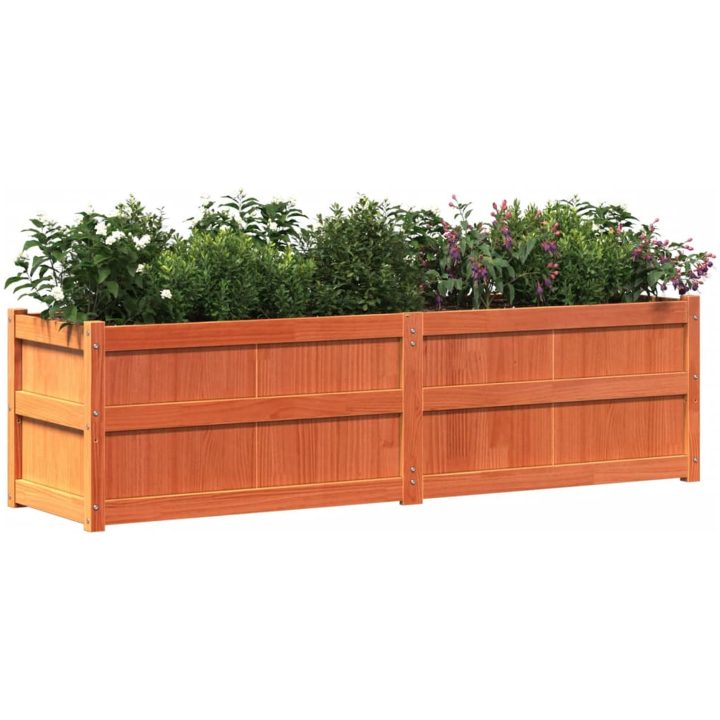 Odlingslåda vaxbrun 180x50x50 cm massiv furu vidaXL – bild 4