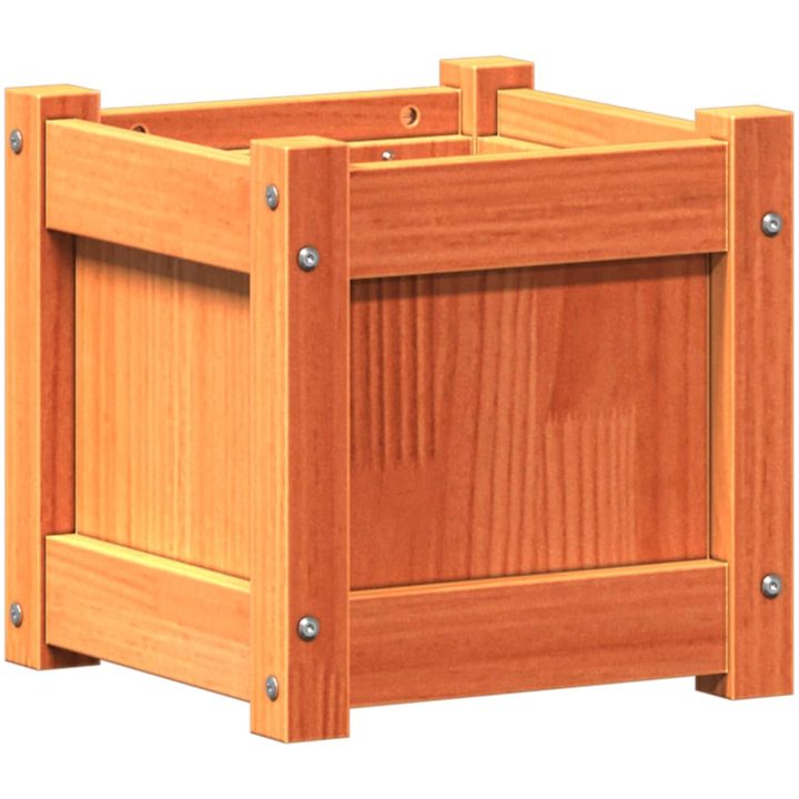 Odlingslåda vaxbrun 31x31x31 cm massiv furu vidaXL – bild 7