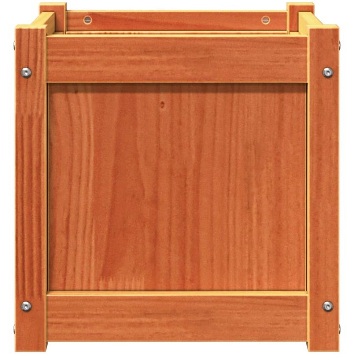Odlingslåda vaxbrun 40x40x40 cm vit massiv furu vidaXL – bild 5
