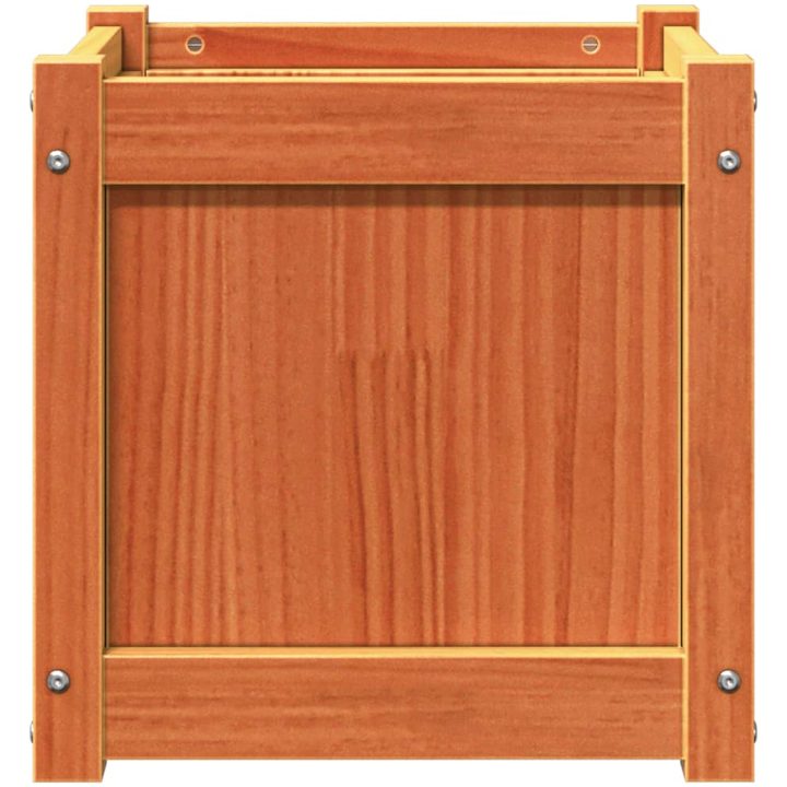 Odlingslåda vaxbrun 40x40x40 cm vit massiv furu vidaXL – bild 6