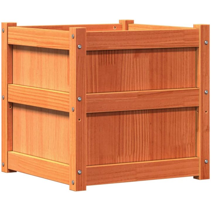 Odlingslåda vaxbrun 50x50x50 cm massiv furu vidaXL – bild 2
