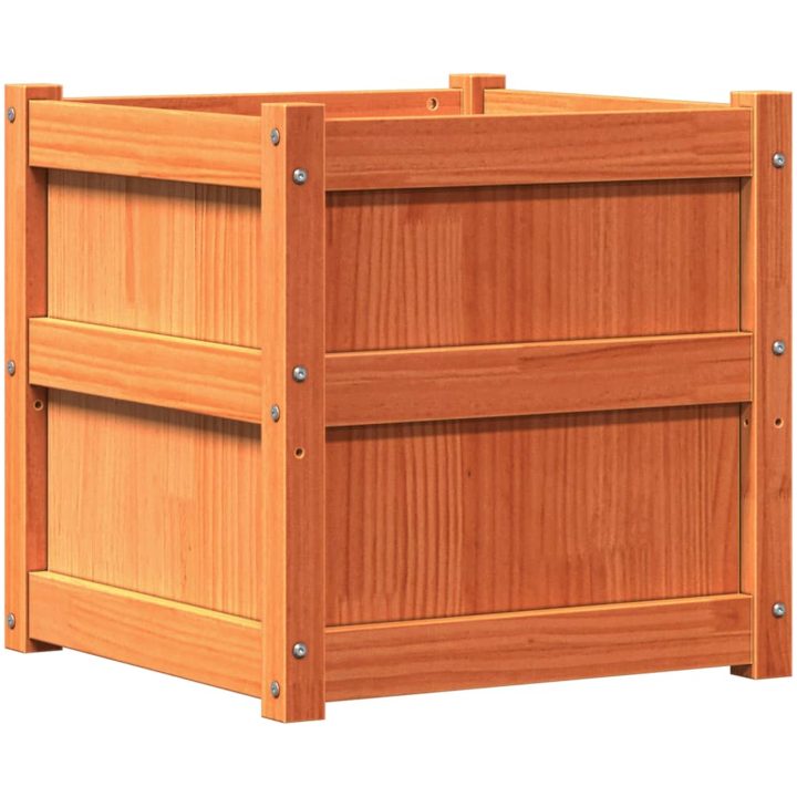 Odlingslåda vaxbrun 50x50x50 cm massiv furu vidaXL – bild 7