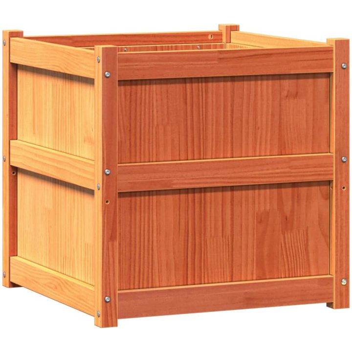 Odlingslåda vaxbrun 60x60x60 cm massiv furu vidaXL – bild 2