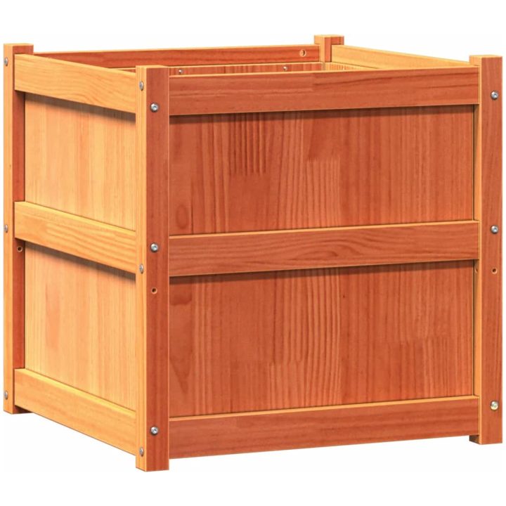 Odlingslåda vaxbrun 60x60x60 cm massiv furu vidaXL – bild 7