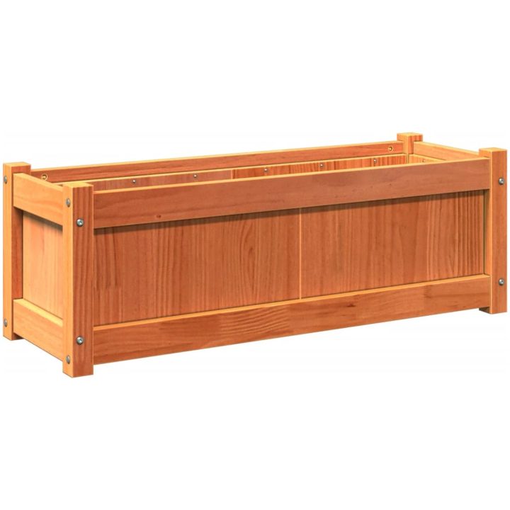 Odlingslåda vaxbrun 90x31x31 cm massiv furu vidaXL – bild 2